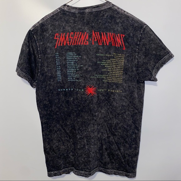 SMASHING PUMPKINS π 2019 Summer Tour Stonewash Band Tee L - Picture 4 of 8